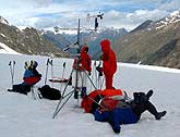 Detailed climate measurements on a glacier in the Caucasus Mountains