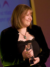 Professor Rachel McCrindle receiving her award