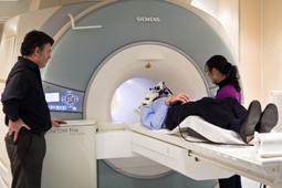 Sir John Madejski starts his MRI scan