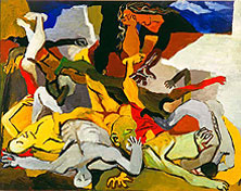 Renato Guttuso, Il massacro, Oil on canvas 55 x 70 cm, Musei Civici Fiorentini Raccolta Alberto Della Ragione
