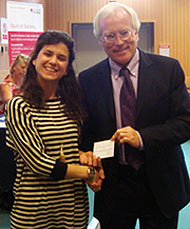 special prize winner Eleni Symenidou with Professor Gordon Marshall