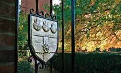 University shield at London Road