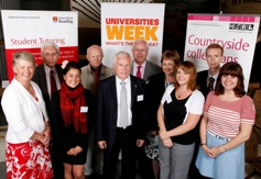 Professor Gordon Marshall with staff and volunteers