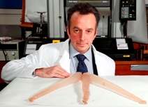 Dr Richard Bonser with prototype octopus arms