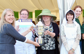 University staff with one of the Berkshire Show awards