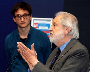 University of Reading student James Rattee with Lord (David) Puttnam