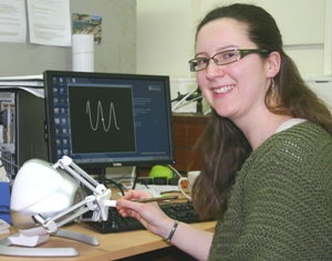 Ruth White with her haptic robot system
