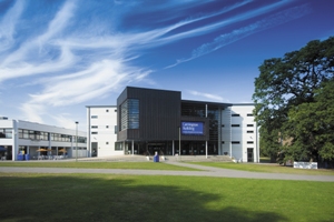 Blue skies over the University of Reading's Whiteknights campus