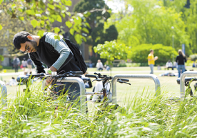 bike rack on Whiteknights Campus