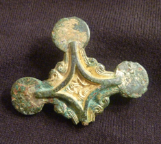 high-status gilt copper-alloy decorative horse bridal mount c.525-575 AD.