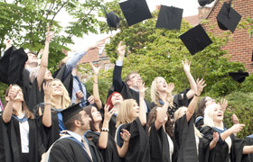 Students at graduation