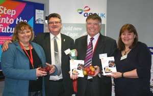 Professor Rachel McCrindle, University of Reading (right) with representatives of Age UK Berkshire