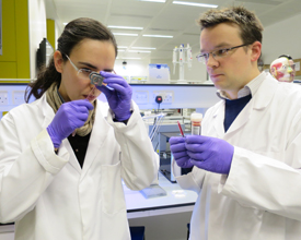 Drs Filipa Pereira and Al Edwards developing tests on whole blood for diagnosing heart attacks