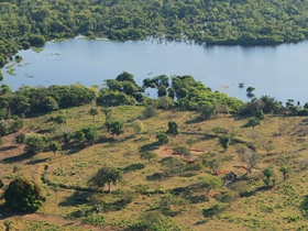 The remains of ancient earthworks in Bolivia