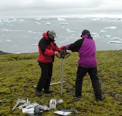 drilling the core - credit Peter Boelen