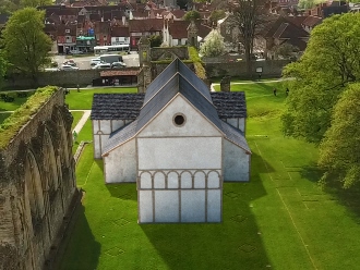 A digital reconstruction of the 8th century Glastonbury Abbey