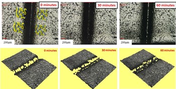 The plastic 'flows' when broken, before solidifying again