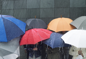 Picture of umbrellas. Air pollution has a bigger impact on rainfall than thought