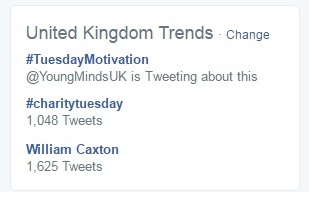 William Caxton was trending on Twitter on Tuesday thanks to the University of Reading's find