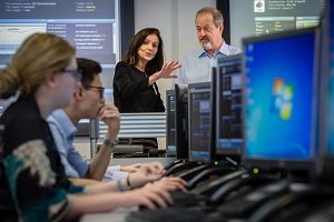 Carolyn Fairbairn, DG of the CBI, meeting staff and students at ICMA centre