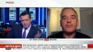 Professor James Ferryman discusses the laptop aeroplane ban on Sky News