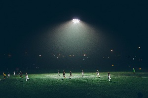 Floodlit football game