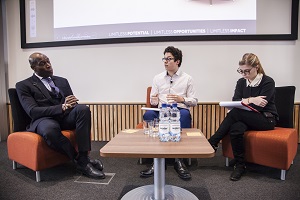 Frank Bruno MBE with UoR students