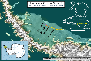 The Antarctic ice shelf could produce one of the biggest icebergs ever
