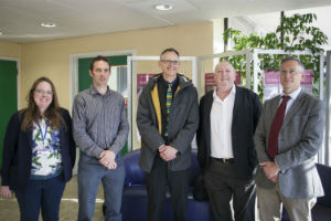 Green Party MEP Keith Taylor with environmental scientists at the University of Reading