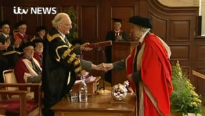 Paddington author Michael Bond received an honorary degree from the University of Reading in 2007