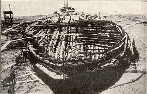 A nemi ship, similar to the one believed to be used as a pleasure boat by Emperor Caligula