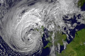 The former hurricane Ophelia approaching the UK