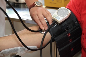 Taking a blood pressure reading