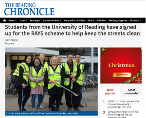 University of Reading students have pledged to keep their streets clean