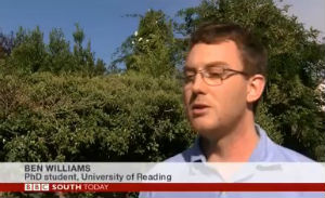 Reading PhD student Ben Williams on BBC South