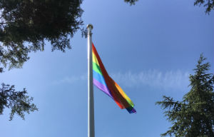 The rainbow flag was flown to symbolise LGBT+ support at the University of Reading