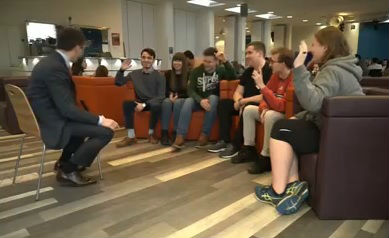 Students talk to ITV's political correspondent about the university funding review