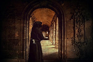 A monk in a monastery