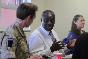Brigadier General Aryeetey of the Ghana Armed Forces and Major Tim Graham in discussion