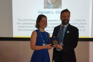 Professor Hannah Cloke is presented with the EGU Plinius Medal