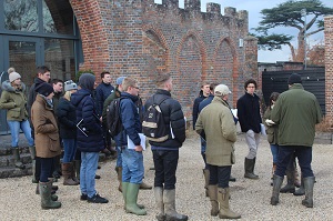 Students being briefed on the Wasing Estate