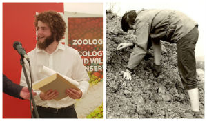 Jake Brendish (L) receives the Prize named after Tina Negus (R)