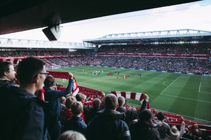 Fans at a football match