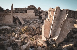 Destruction of Yazidi building
