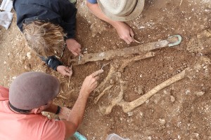 University of Reading archaeologists excavate the remains of the 'Marlow Warlord' and weapons