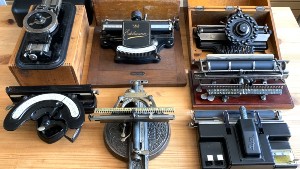 Vintage typewriters in Dr Singh's collection