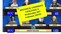 University challenge mock up with famous botanists in the team