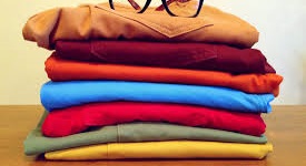 colour photograph of pile of clothes