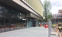 Colour photograph of exterior view of library entrance