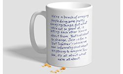 colour photograph of get together mug